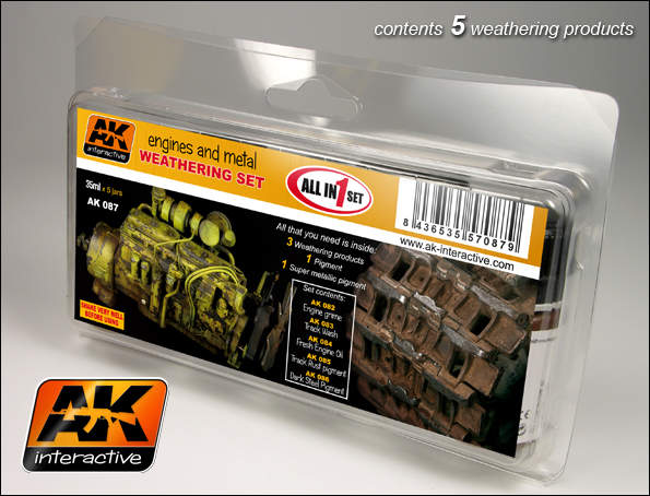 Image 0 of AK Interactive Engines & Metal Enamel Paint Set (82, 83, 84, 85, 86)