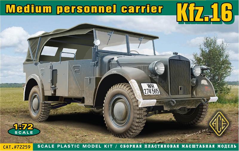 Image 0 of Ace Plastic Models 1/72 Kfz 16 Medium Personnel Carrier