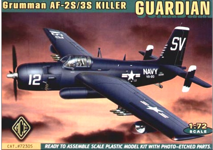 Image 0 of Ace Plastic Models 1/72 AF2S/3S Killer Guardian USN Bomber