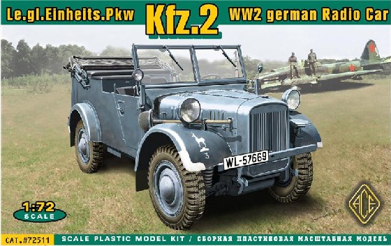 Image 0 of Ace Plastic Models 1/72 Kfz2 WWII German Radio Car