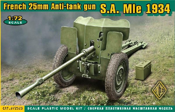 Image 0 of Ace Plastic Models 1/72 French SA Mod 1934 25mm Anti-Tank Gun