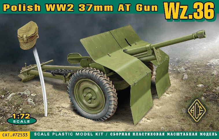 Image 0 of Ace Plastic Models 1/72 WWII Polish Wz36 37mm Anti-Tank Gun