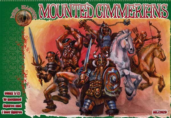 Dark Alliance 1/72 Mounted Cimmerians Figures (10 & 1 foot)