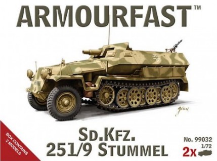 Image 0 of Armourfast 1/72nd Scale SdKfz 251/9 Stummel Tank (2) 99032