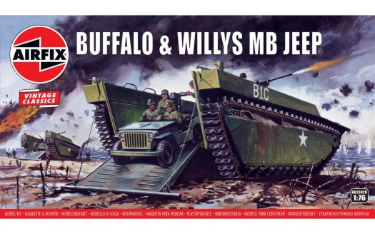 Airfix 1/76 LVT4 Buffalo & Willys Jeep