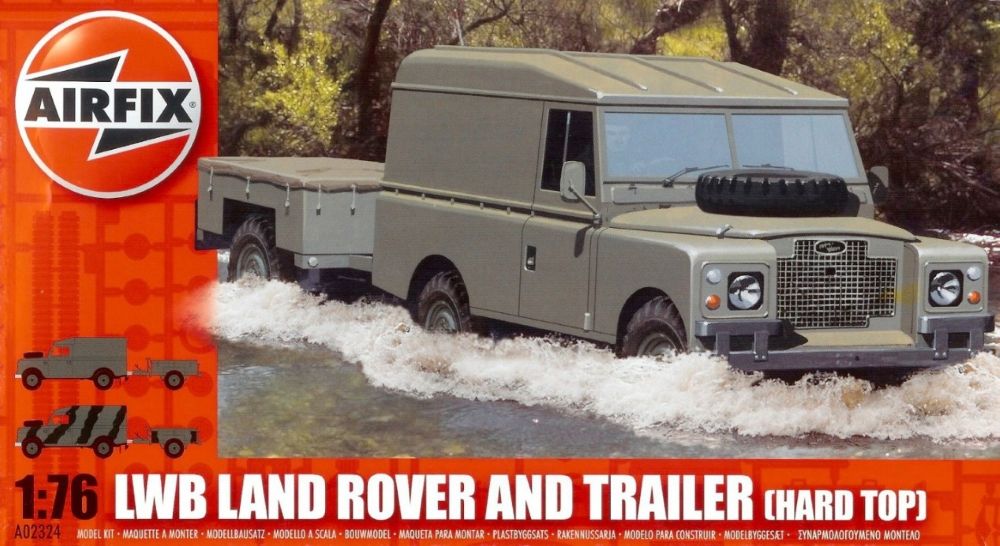 Image 0 of Airfix 1/76 LWB Hardtop Landrover w/Two-Wheeled Trailer