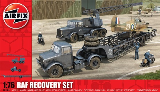 Image 0 of Airfix 1/76 RAF Recovery Set: Cole Mk 7 Crane & Queen Mary Trailer