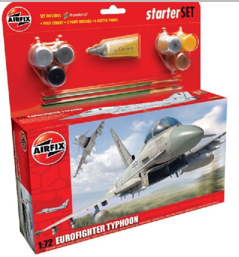 Image 0 of Airfix 1/72 Eurofighter Typhoon Aircraft Large Starter Set w/paint & glue