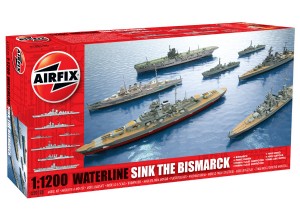 Image 0 of Airfix 1/1200 Sink the Bismarck Waterline Model Set (7 different ships)