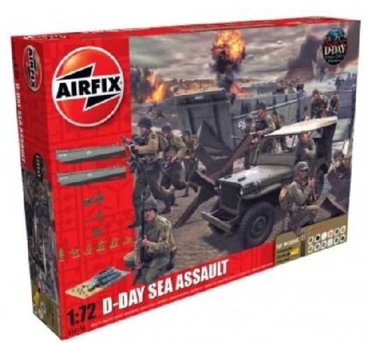 Airfix 1/72 D-Day Sea Assault Gift Set w/Paint & Glue