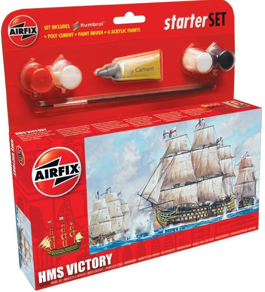 Image 0 of Airfix HMS Victory Sailing Ship (6L) Small Starter Set w/paint & glue