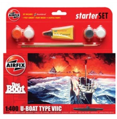 Image 0 of Airfix 1/400 German U-Boat Type VIIC Small Starter Set w/paint & glue