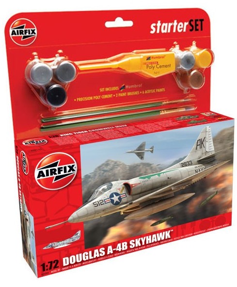 Image 0 of Airfix 1/72 A4 Skyhawk Fighter Medium Starter Set w/paint & glue