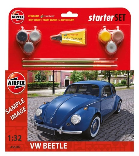 Image 0 of Airfix 1/32 VW Beetle Car Medium Starter Set w/paint & glue