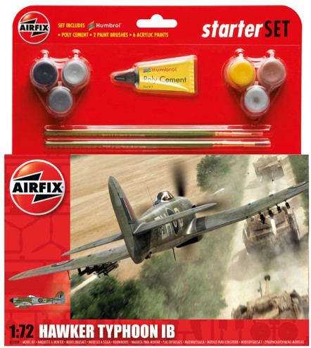 Image 0 of Airfix 1/72 Hawker Typhoon IB Fighter Medium Starter Set w/paint & glue