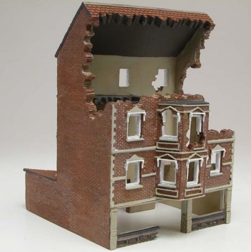 Image 0 of Airfix 1/76 European Ruined 4-Story Shop Resin Ready-Built Unpainted (D)