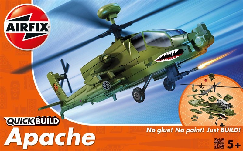 Image 0 of Airfix Quick Build Apache Helicopter (Snap)