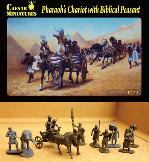 Image 0 of Caesar Miniatures 1/72 Pharaoh's Chariot w/2 Horses & Biblical Peasants (11)