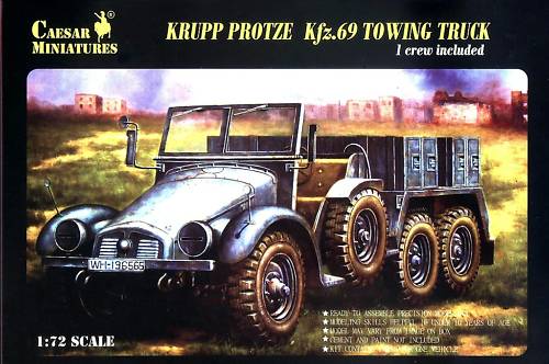 Image 0 of Caesar Miniatures 1/72 Krupp Protze Kfz69 Towing Truck w/1 Crew (Kit)