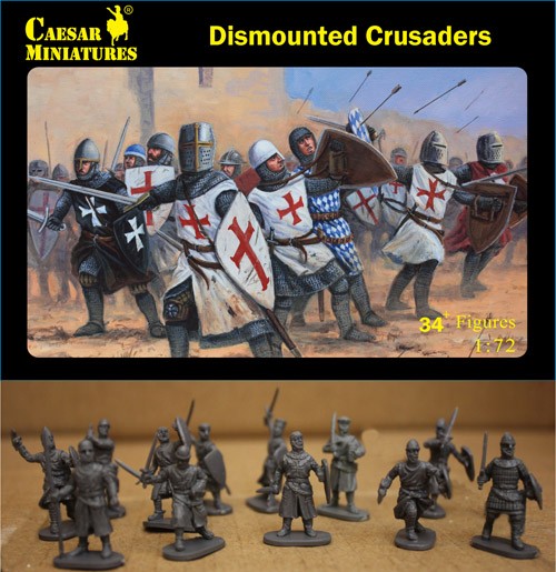 Image 0 of Caesar Miniatures 1/72 Dismounted Crusaders (34+)