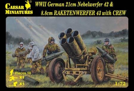 Caesar Miniatures 1/72 WWII German 21cm Nebelwerfer 42 & 8.8cm Rakentenwerfer 43