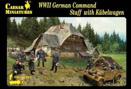 Image 0 of Caesar Miniatures  1/72 WWII German Command Staff (10) w/Kubelwagen Kit 95