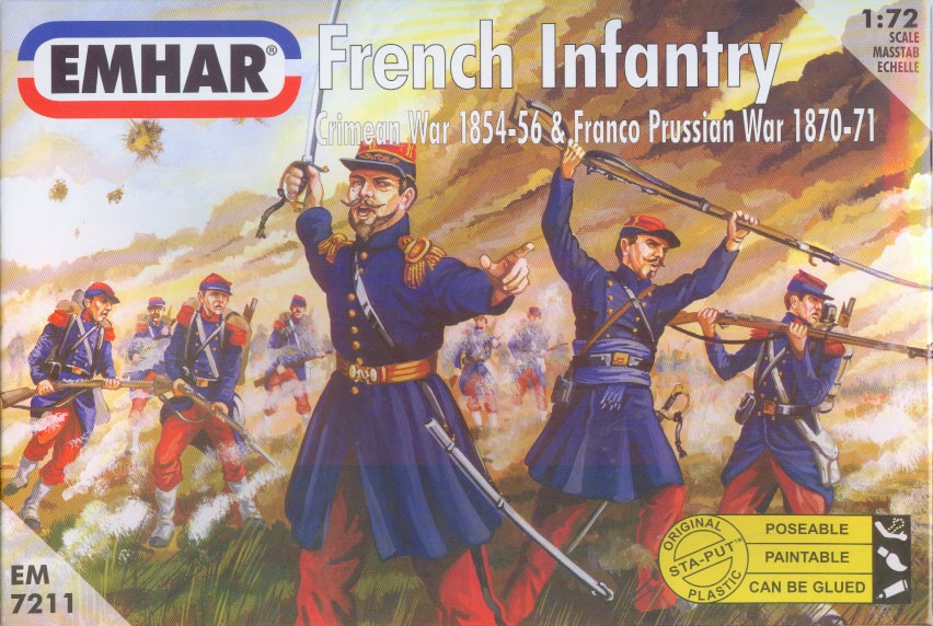 Image 0 of Emhar 1/72 Crimean War 1854-56 & Franco Prussian War 1870-71 French Infantry (50