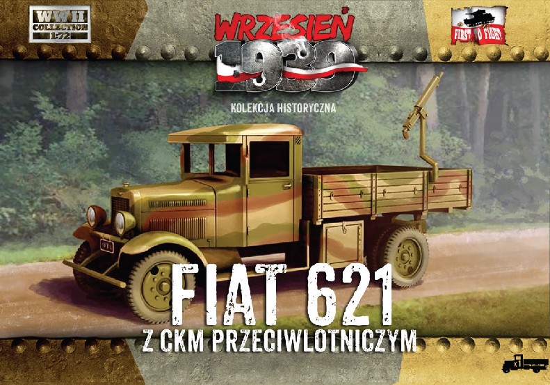 First To Fight 1/72 WWII Polish Fiat 621 Truck w/AA Machine Gun