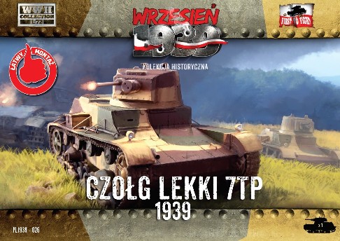 First To Fight Models 1/72 WWII 7TP Polish Light Tank w/Single Turret