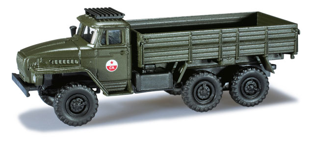 Image 0 of Herpa Minitanks 1/87 Ural 6x6 CA Red Army Stake Body Truck