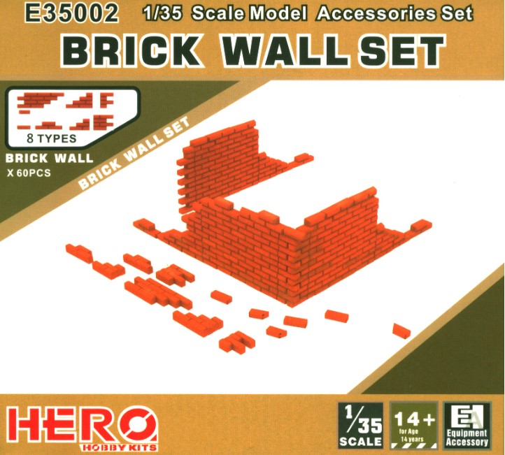 Image 0 of Hero Hobby Kits 1/35 Brick Wall Set (60pcs) 