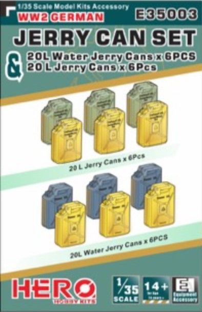 Image 0 of Hero Hobby Kits 1/35 WWII German Jerry Cans (6) & Water Jerry Cans (6) 