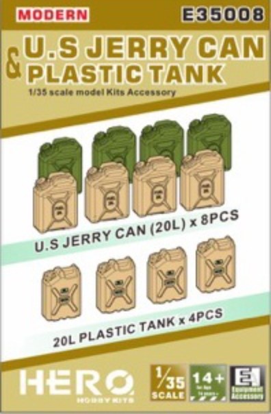 Image 0 of Hero Hobby Kits 1/35 Modern US Jerry Cans (8) & Plastic Tanks (4)