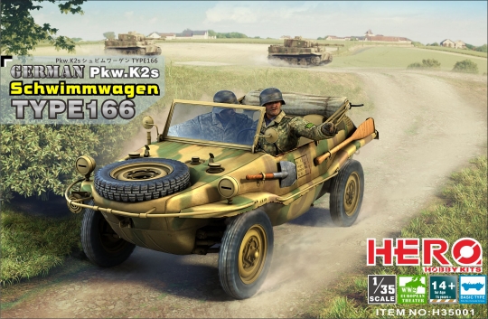 Image 0 of Hero Hobby Kits 1/35 WWII German PKW K2s Schwimmagen Type 166 Vehicle 