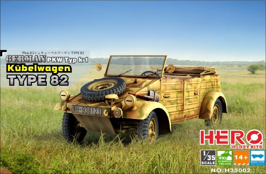 Image 0 of Hero Hobby Kits 1/35 WWII German PKW TypK1 Kubelwagen Type 82 Vehicle 