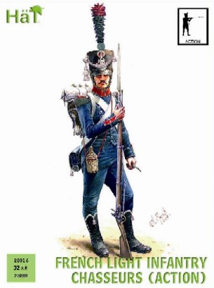 Image 0 of Hat 28mm Napoleonic French Light Infantry Chasseurs Action (32) (D)