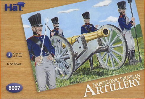 Hat 1/72 Napoleonic Prussian Artillery & Cannons (24, 4 Cannons & 4 Horses) 
