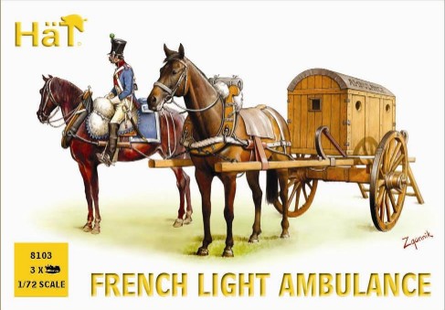 Hat 1/72 Napoleonic French Light Horse Drawn Ambulance (3 Sets)