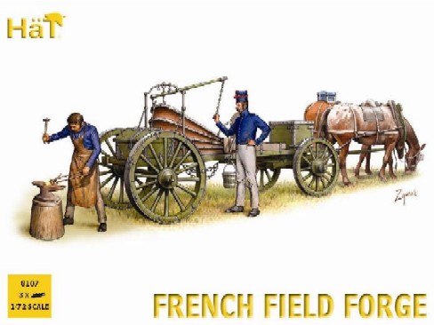 Hat 1/72 Napoleonic French Horse Drawn Field Forge Wagon (w/2 Figures)