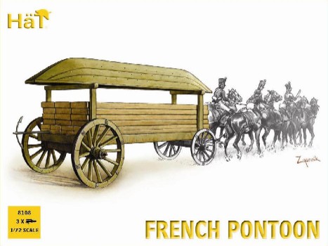 Hat 1/72 Napoleonic French Horse Drawn Pontoon (3 Sets)