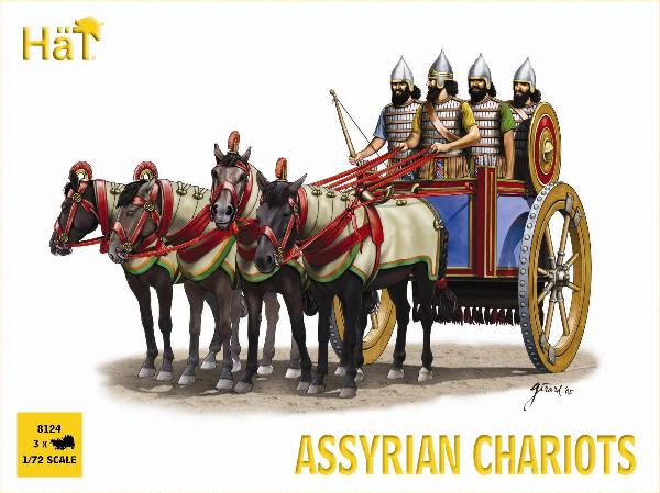 Hat 1/72 Assyrian Chariots (3 w/12 Figs & Horses)