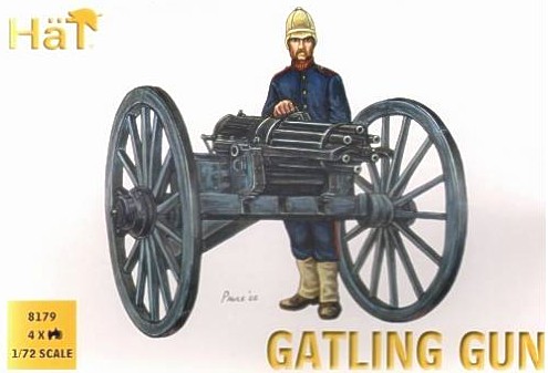 Image 0 of Hat 1/72 Colonial Wars Gatling Gun (4 w/24 Figs)