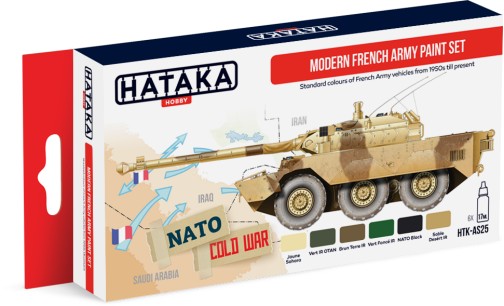 Hataka Hobby Modern French Army Vehicles 1950s-Present Paint Set (6 Colors) 17ml