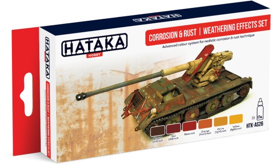 Image 0 of Hataka Hobby Corrosion & Rust Weathering Effects Paint Set (6 Colors) 17ml Bottl