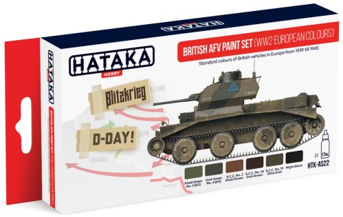 Hataka Hobby British AFV WWII Europe 1939-45 Paint Set (6 Colors) 17ml Bottles
