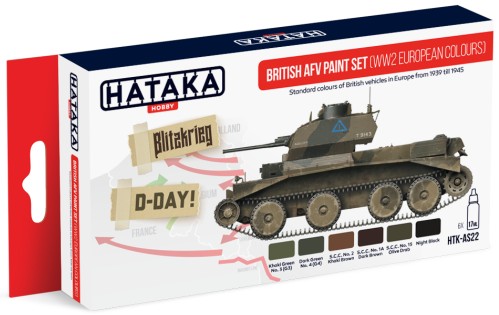 Hataka Hobby British AFV WWII Europe 1939-45 Paint Set (6 Colors) 17ml Bottles