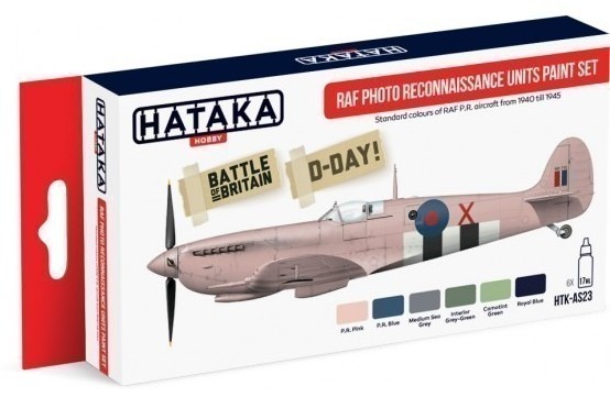 Image 0 of Hataka Hobby RAF Photo Recon Units 1940-45 Paint Set (6 Colors) 17ml Bottles