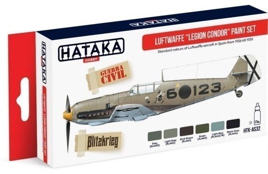 Hataka Hobby Luftwaffe Legion Condor Spain 1936-39 Paint Set (6 Colors) 17ml Bot