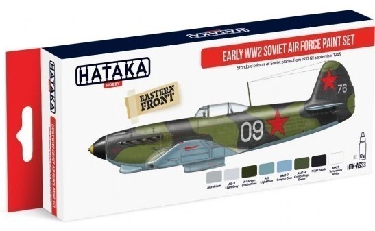 Hataka Hobby Early WWII Soviet Air Force 1937-43 Paint Set (8 Colors) 17ml Bottl