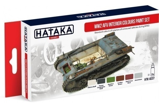 Hataka Hobby WWII AFV Interior Colors Paint Set (6 Colors) 17ml Bottles